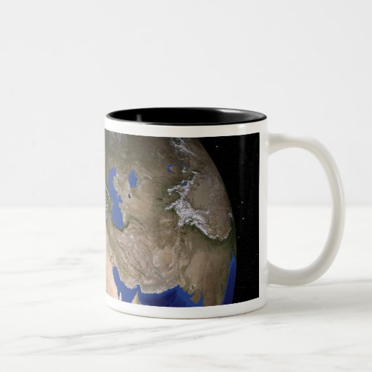Der Blaue Marmor der nächsten Generation Erde 2 Zweifarbige Tasse (Rechts)