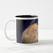 Der Blaue Marmor der nächsten Generation Erde 3 Zweifarbige Tasse (Links)