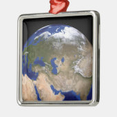 Der Blaue Marmor der nächsten Generation Erde Silbernes Ornament (Links)