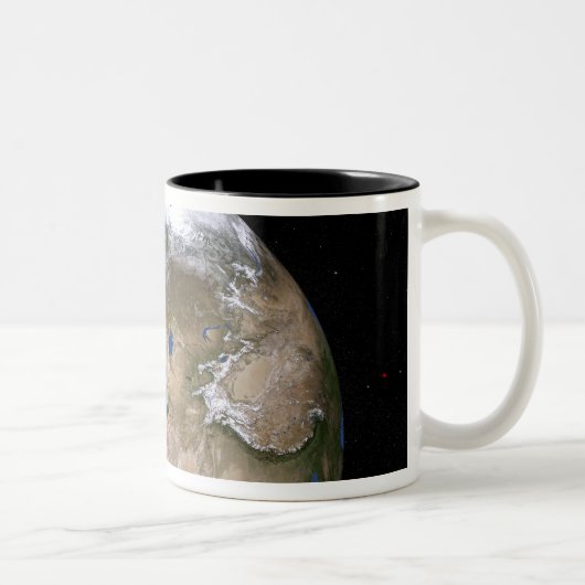 Der Blaue Marmor der nächsten Generation Erde Zweifarbige Tasse (Rechts)