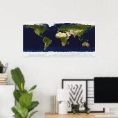 Der blaue Marmor Poster (Heimbüro)