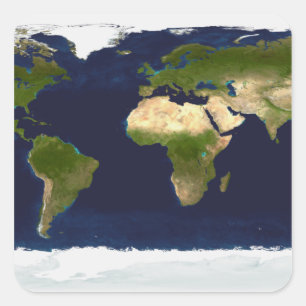 Der blaue Marmor Quadratischer Aufkleber