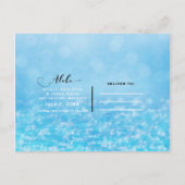 Der blaue Meerwasserstrand Save the Date Ankündigungspostkarte (Rückseite)