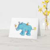 Der Blaue Nashorn Karte (Gelbe Blume)