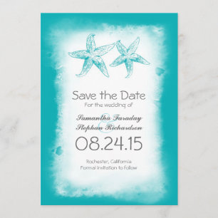 Der blaue Ober Strand speichert die Datumskarten Save The Date