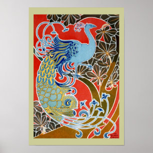 Der Blaue Pfau - Vintages Kunstposter Poster