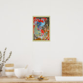Der Blaue Pfau - Vintages Kunstposter Poster (Küche)