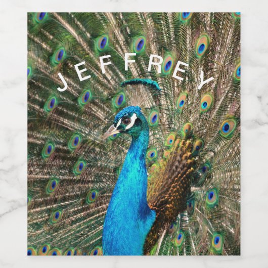 Der blaue Pfau Weinetikett (Einzelnes Label)