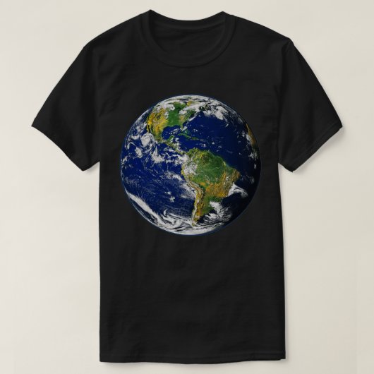 Der Blaue Planet Erde aus dem Weltraum T-Shirt (Design vorne)