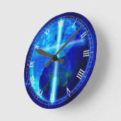 Der blaue Planet Runde Wanduhr (Winkel)