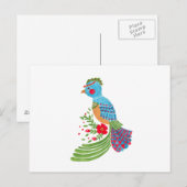 Der blaue Quetzal Postkarte (Vorne/Hinten)