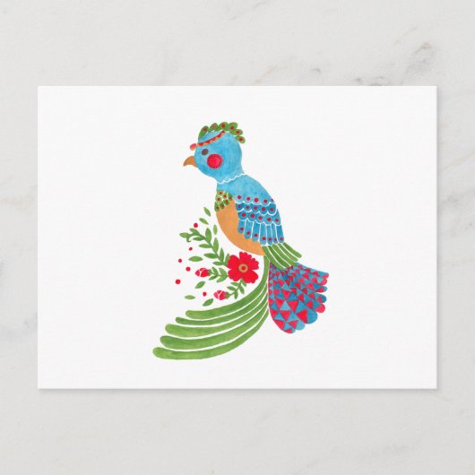 Der blaue Quetzal Postkarte (Vorderseite)