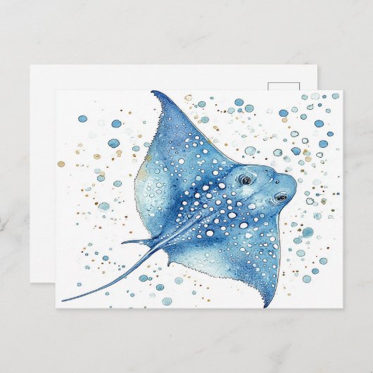 Der blaue Ray Postkarte (Vorne/Hinten)