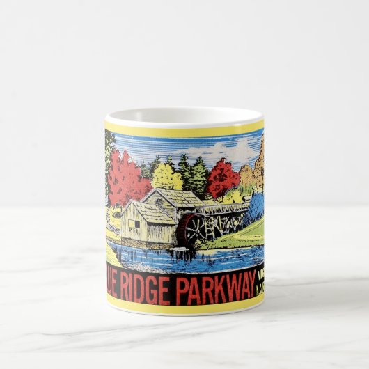 Der Blaue Ridge Parkway Vintag Kaffeetasse (Mittel)