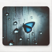 Der blaue Schmetterling unter dem Regen Mousepad (Vorne)