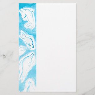Der blaue Spaß der glücklichen Delphine, der dur Briefpapier