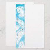 Der blaue Spaß der glücklichen Delphine, der durch Briefpapier (Vorne/Hinten)