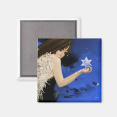 Der blaue Star Magnet (Vorderseite/Rückseite)