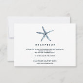 Der blaue Starfish | Hochzeitsempfang Einladung (Vorderseite)