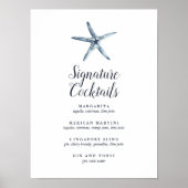 Der blaue Starfish | Signature-Cocktail-Menü-Zeich Poster (Vorne)