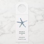 Der blaue Starfish | WEDD WILLKOMMEN GÄSTE Flaschenanhänger (Vorderseite)