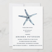 Der blaue Starfish zum Geburtstag Einladung (Vorderseite)