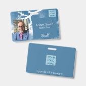 Der blaue Steward - Abzeichen horizontal benennen Ausweis (Vorder- & Rückseite)