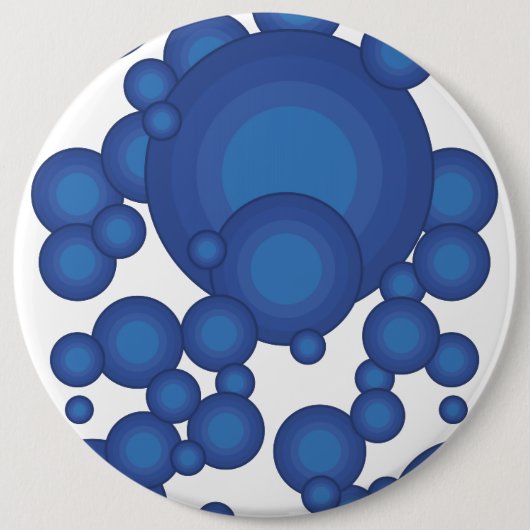 Der blaue Styling-Kreis der 70er Jahre Button (Vorderseite)