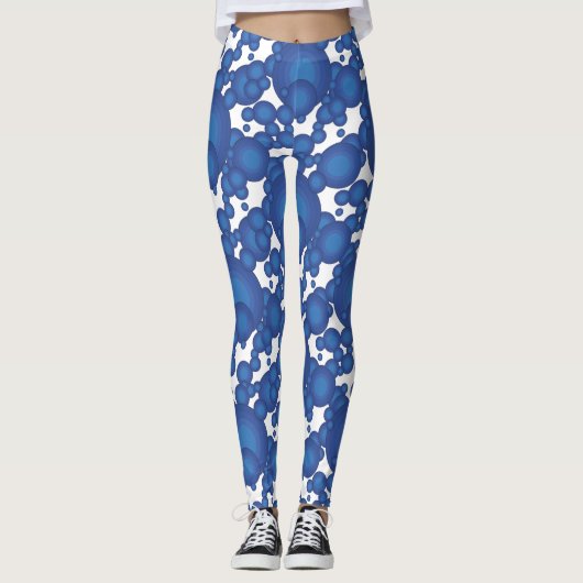 Der blaue Styling-Kreis der 70er Jahre Leggings (Vorderseite)