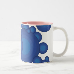 Der blaue Styling-Kreis der 70er Jahre Zweifarbige Tasse