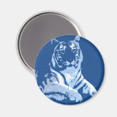 Der blaue Tiger Magnet (Vorderseite/Rückseite)