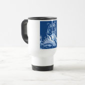 Der blaue Tiger Reisebecher (Vorderseite Links)