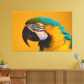 Der blaue und gelbe Ara Arauna Parrot Bird Leinwanddruck (Insitu (Wohnzimmer))