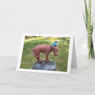 Der blaue Vogel des Glücks Karte