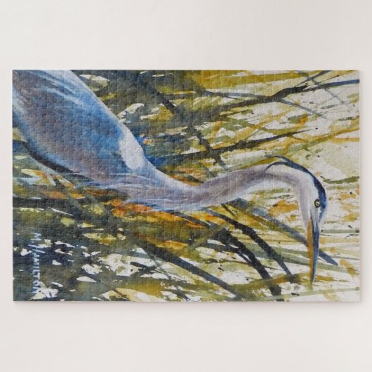 Der Blaue Vogel im Unkraut Puzzle (Horizontal)