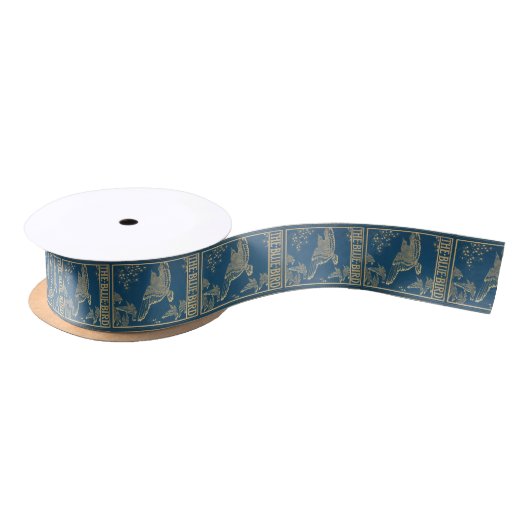 Der blaue Vogel - Vintager Bucheinband Satinband (Spule)