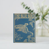 Der blaue Vogel - Vintages Buchcover Postkarte (Stehend Vorderseite)