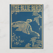 Der blaue Vogel - Vintages Buchcover Postkarte (Vorderseite)