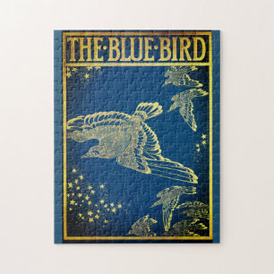 Der blaue Vogel - Vintages Buchcover Puzzle