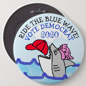 Der blaue Weg, Pro-Demokrat gegen Trump Button (Vorne & Hinten)