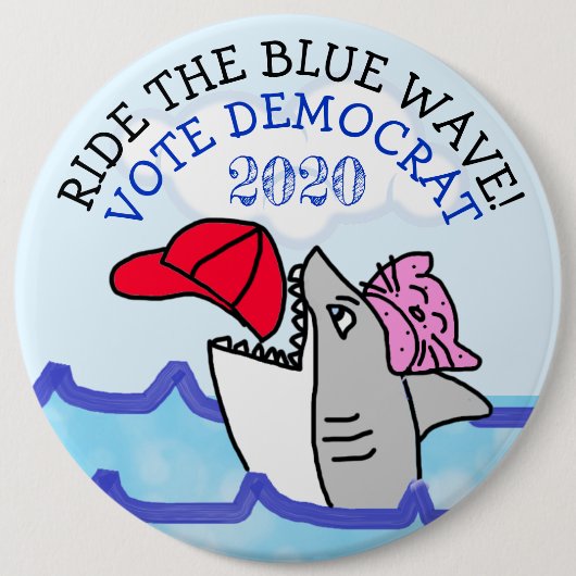 Der blaue Weg, Pro-Demokrat gegen Trump Button (Vorderseite)