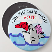 Der blaue Weg, Pro-Demokrat gegen Trump Button (Vorne & Hinten)