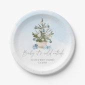 Der blaue Winter kalt draußen Pappteller (Vorderseite)