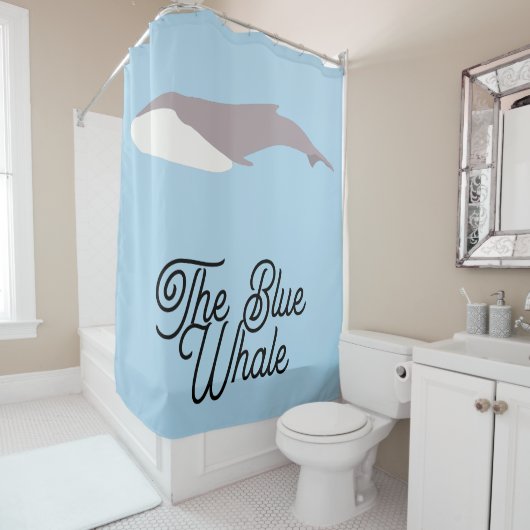 Der Blauwal-Farbblock Duschvorhang (Beispiel)