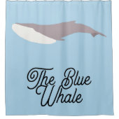 Der Blauwal-Farbblock Duschvorhang (Vorderseite)