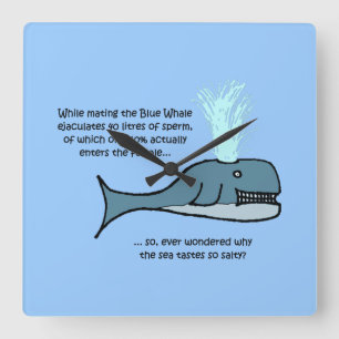 Der Blauwal... Quadratische Wanduhr