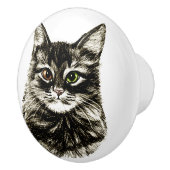 Der Bleistift, der Katzen-Gesichts-Kabinett-Fach Keramikknauf (Rechts)