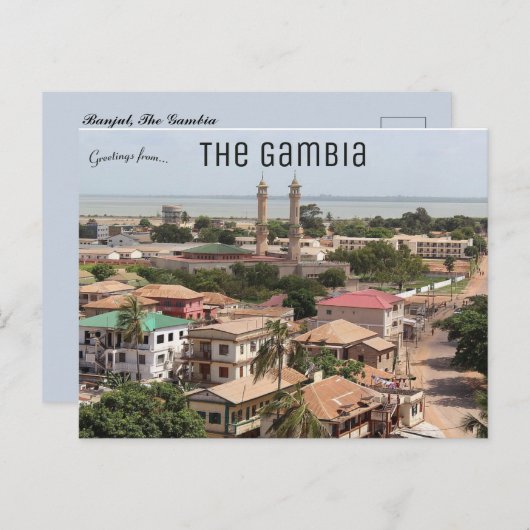 Der Blick auf Banjul und Gambia Postkarte (Vorne/Hinten)