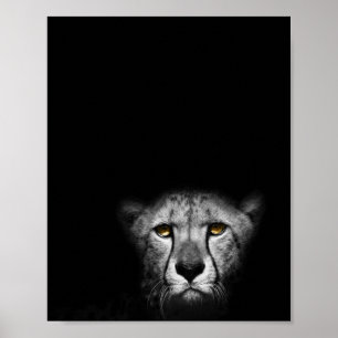 Der Blick auf den Blick, Leopard, Schwarz-Weiß-Fot Poster