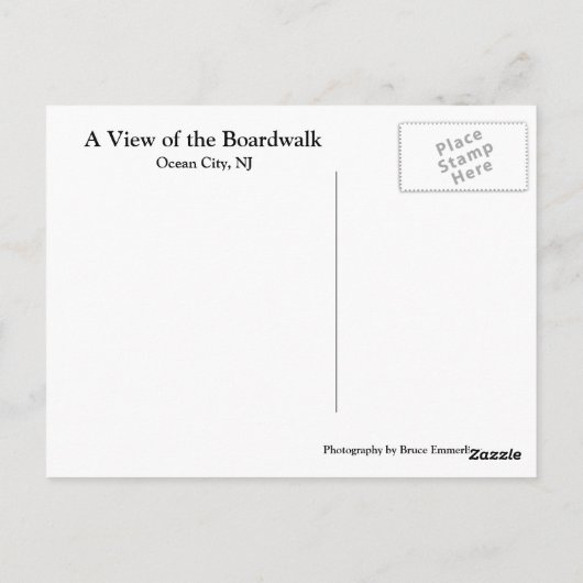Der Blick auf den Boardwalk Postkarte (Rückseite)